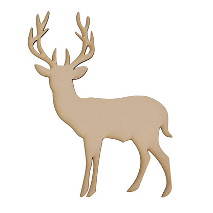Deer Stag Standing Wild Reindeer Raw MDF Timber DIY Craft - The Renmy Store Homewares & Gifts 