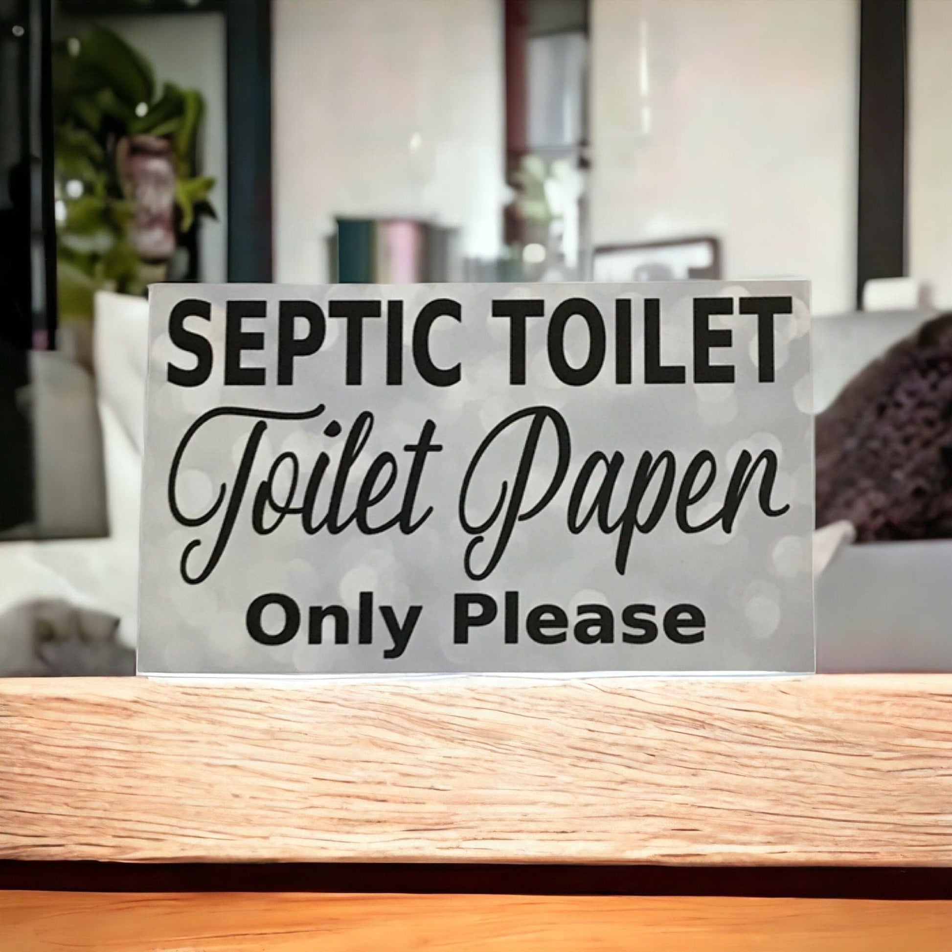 Septic Toilet Paper Only Sparkle Sign - The Renmy Store Homewares & Gifts 