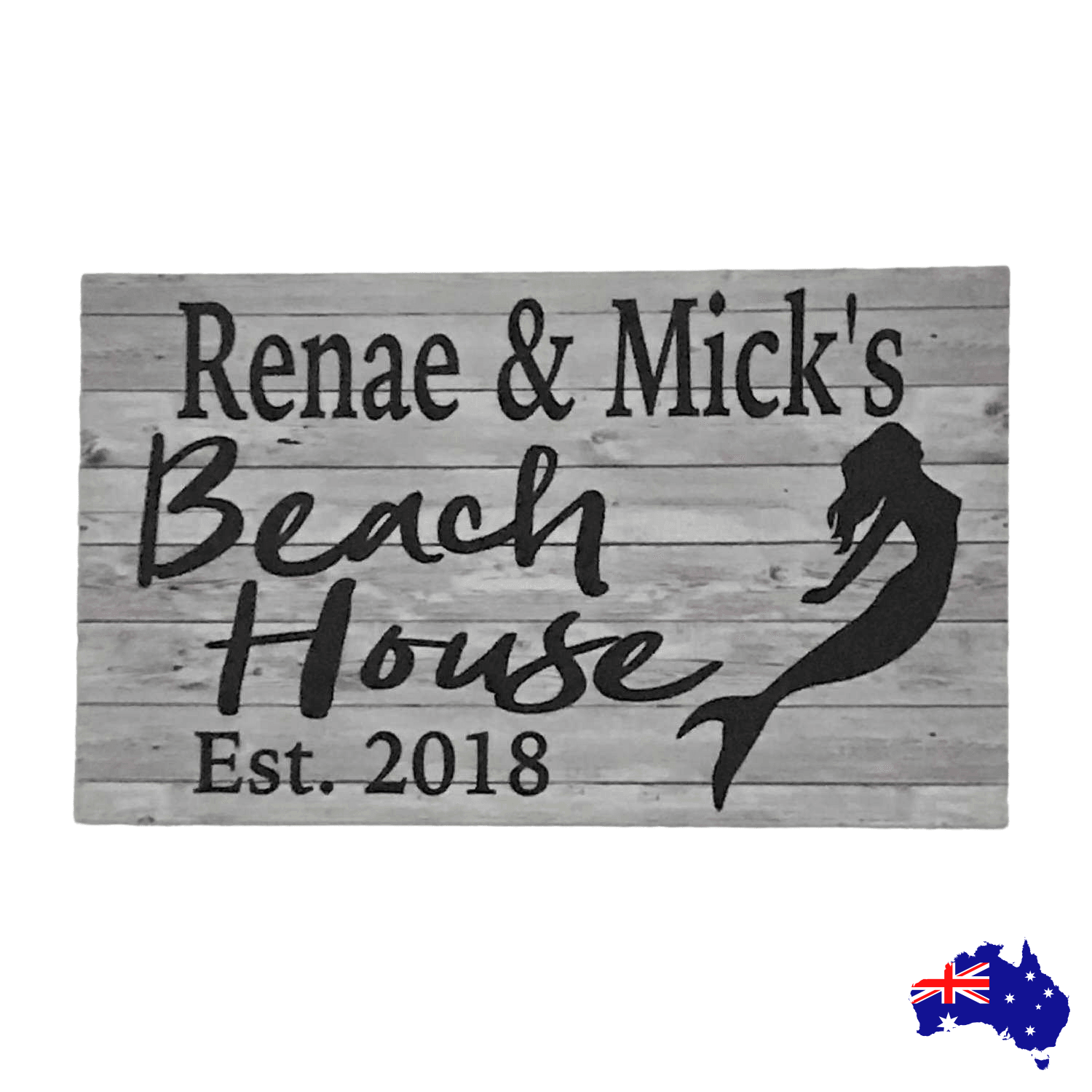 Beach House Custom Mermaid Sign - The Renmy Store Homewares & Gifts 