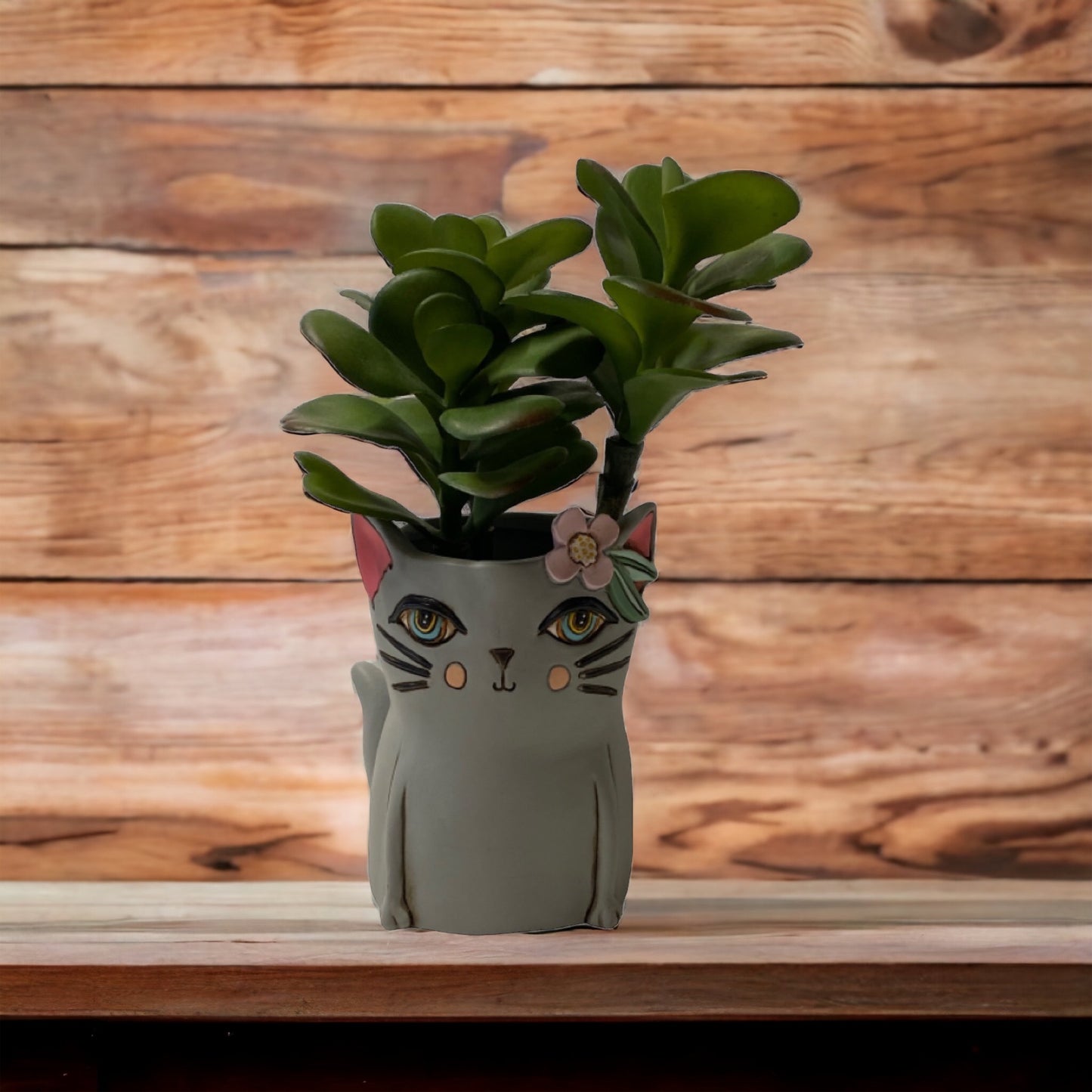Cat Kitty Grey Pot Planter Plant Pen Holder - The Renmy Store Homewares & Gifts 
