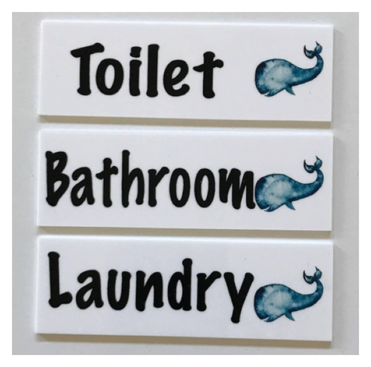 Whale Toilet Laundry Bathroom Door Sign - The Renmy Store Homewares & Gifts 