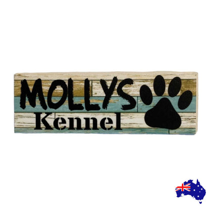 Dog Kennel Personalised Your Dogs Name Blue Sign - The Renmy Store Homewares & Gifts 