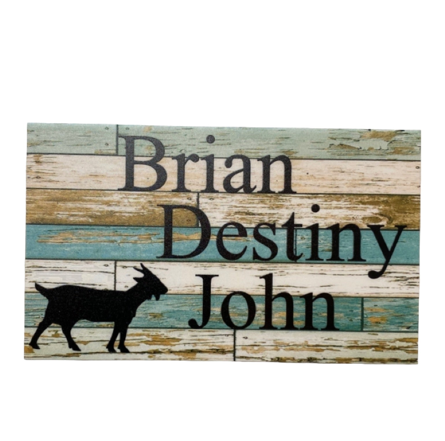 Goat Names Custom Personalised Country Blue Sign - The Renmy Store Homewares & Gifts 