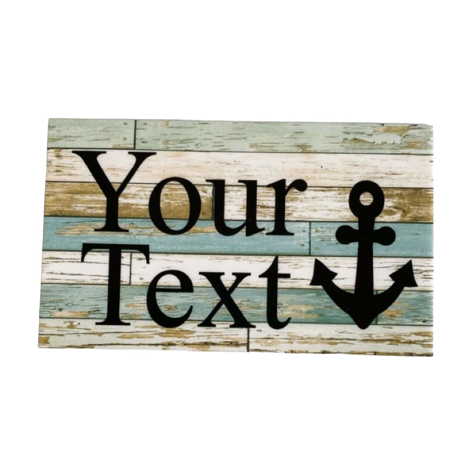 Anchor Nautical Blue Your Text Custom Wording Sign - The Renmy Store Homewares & Gifts 