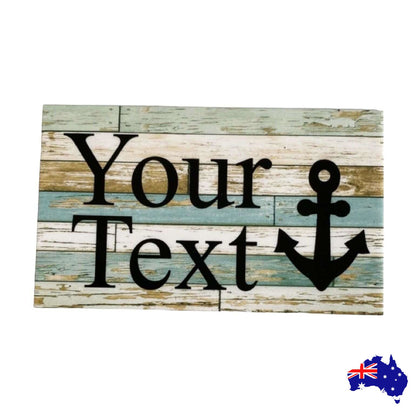 Anchor Nautical Blue Boat Custom Personalised Sign - The Renmy Store Homewares & Gifts 