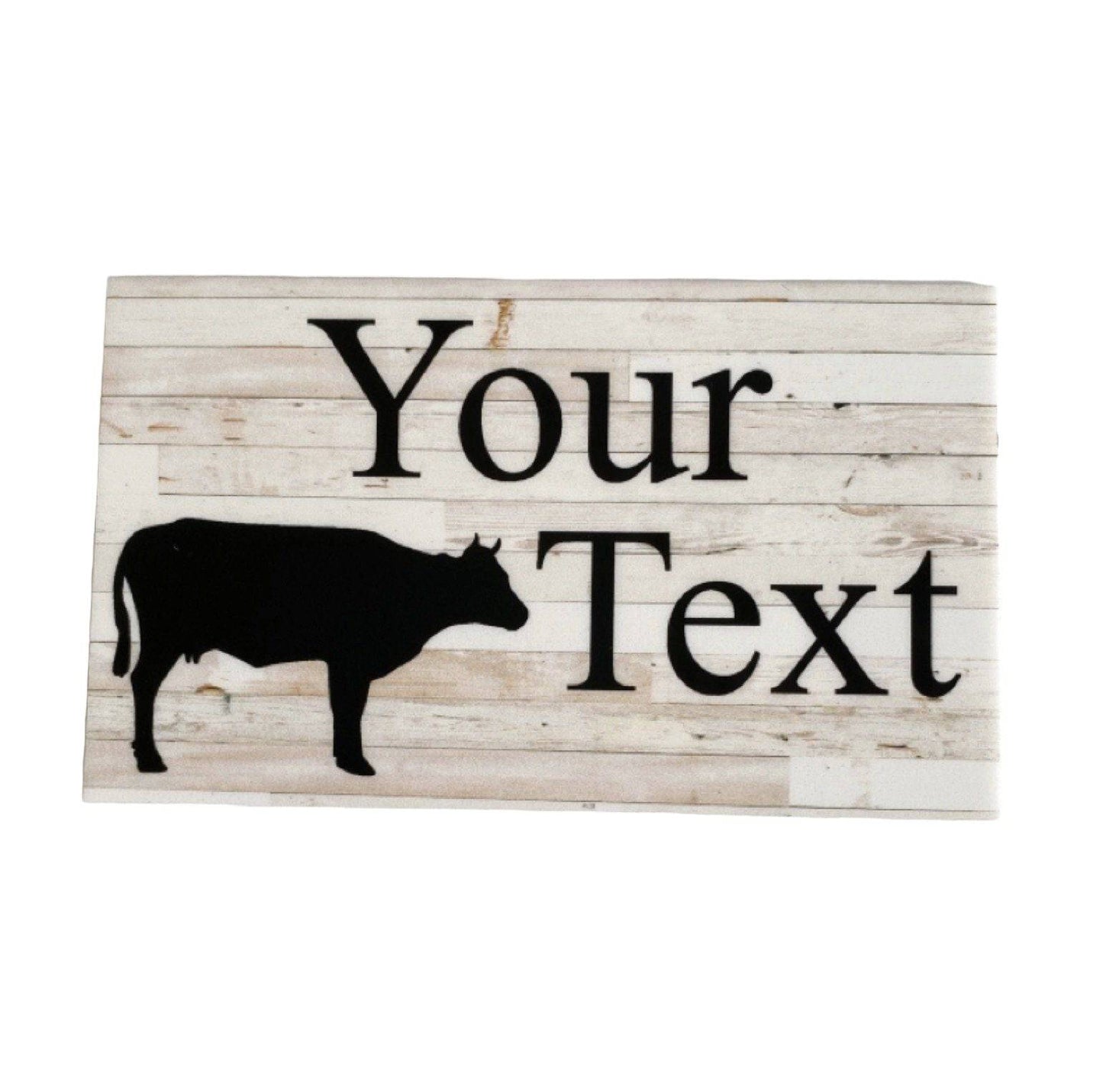 Cow Rustic Country Custom Personalised Sign - The Renmy Store Homewares & Gifts 