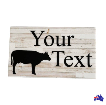 Cow Rustic Country Custom Personalised Sign - The Renmy Store Homewares & Gifts 