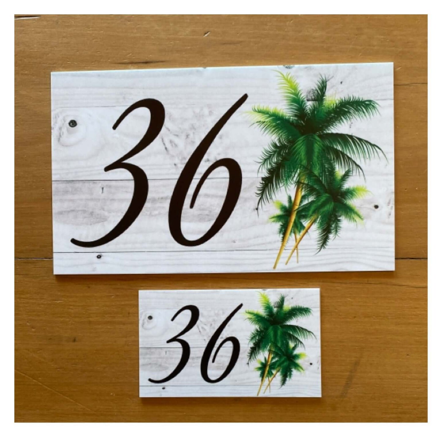 Personalised Beach House Number Custom Palm Tree Sign - The Renmy Store Homewares & Gifts 