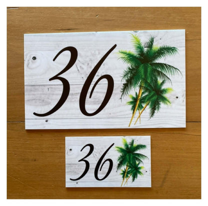 Personalised Beach House Number Custom Palm Tree Sign - The Renmy Store Homewares & Gifts 