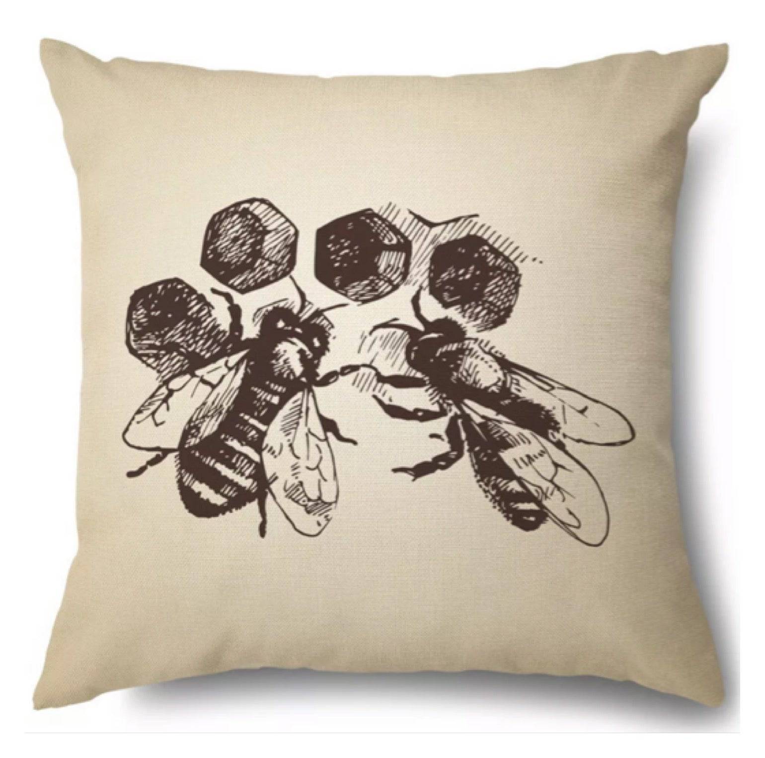 Cushion Cover Vintage Bee - The Renmy Store Homewares & Gifts 