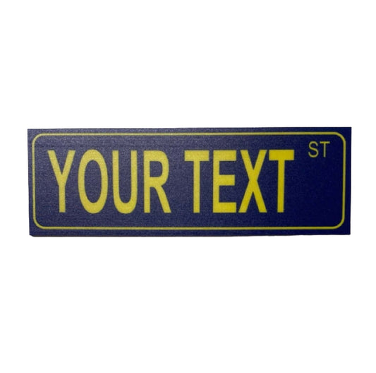 Street Blue Yellow Custom Personalised Sign - The Renmy Store Homewares & Gifts 