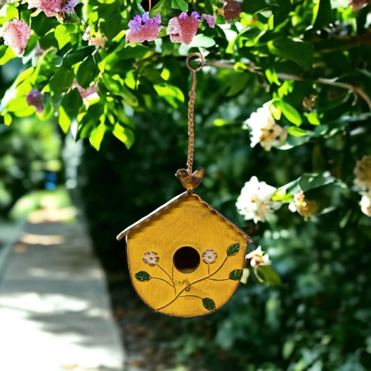 Bird House Birdhouse Vintage Yellow - The Renmy Store Homewares & Gifts 