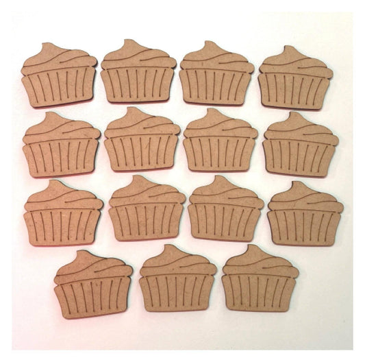 Cup Cakes set of 15 MDF Shape DIY Raw Cut Out Art Craft Décor - The Renmy Store Homewares & Gifts 