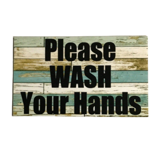 Please Wash Your Hands Blue Sign