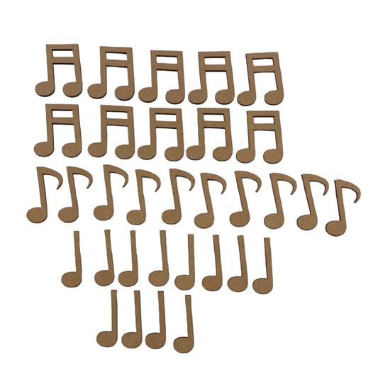 Music Note Set x 32 MDF Wooden DIY Craft - The Renmy Store Homewares & Gifts 