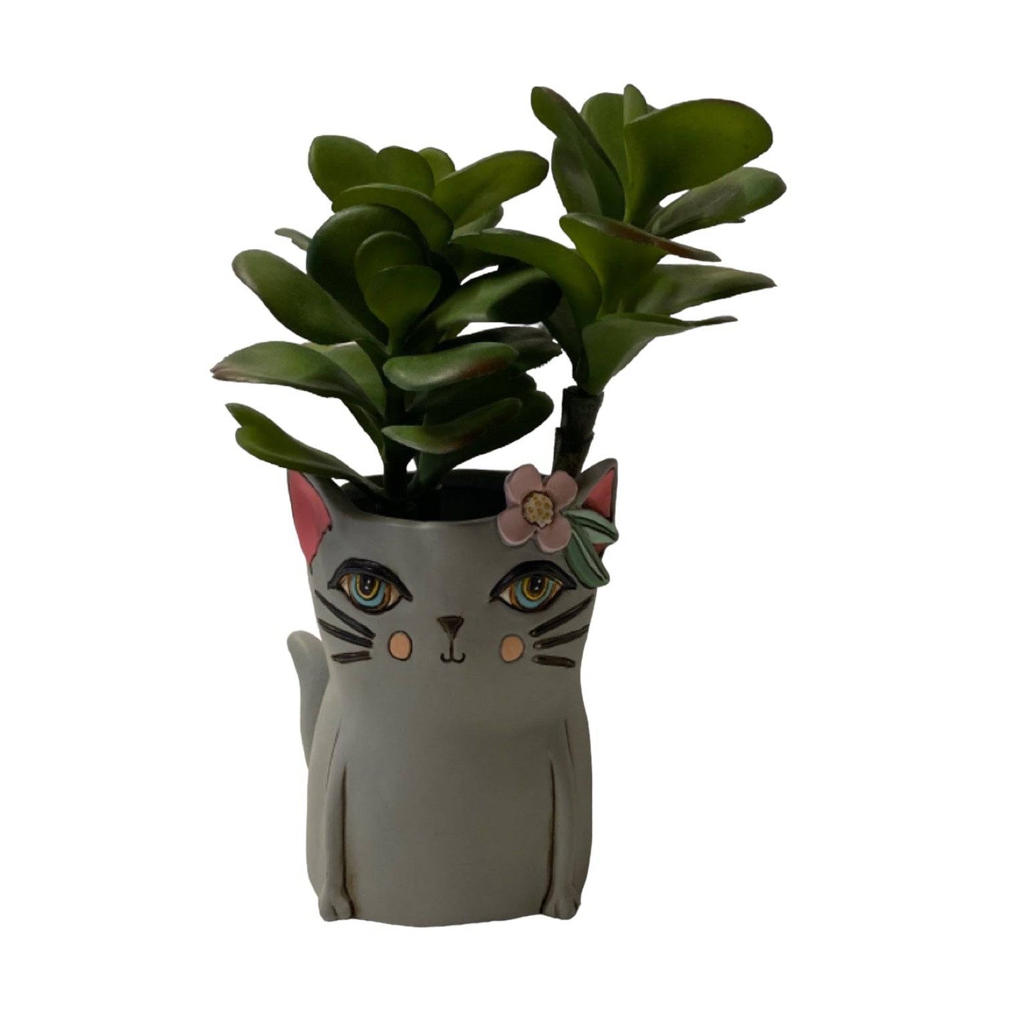 Cat Kitty Grey Pot Planter Plant Pen Holder - The Renmy Store Homewares & Gifts 