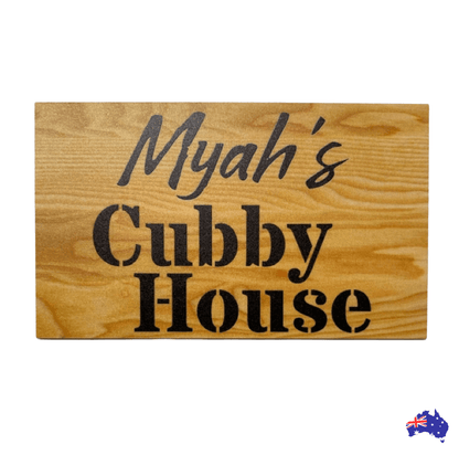 Cubby House Rustic Custom Wording Text Sign - The Renmy Store Homewares & Gifts 