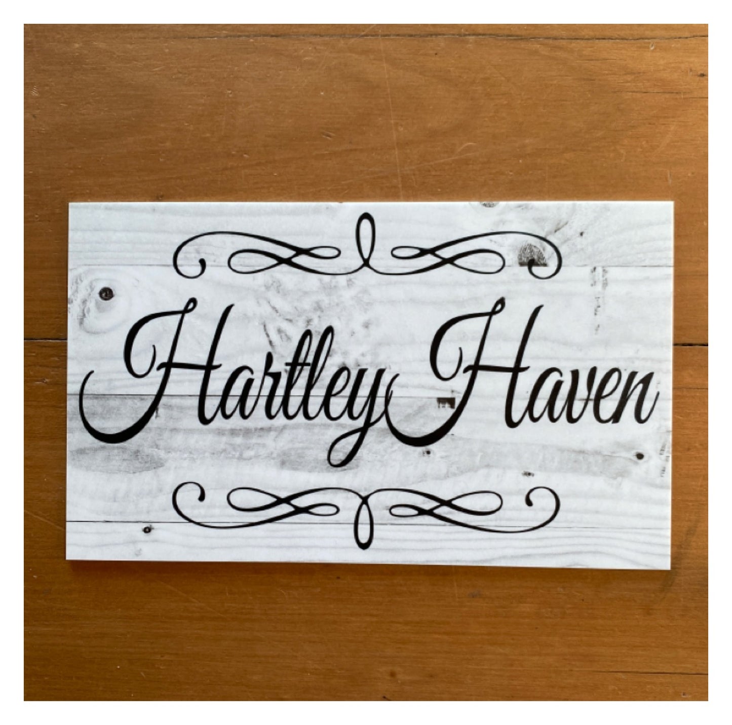 Custom Personalised Your Text Grey Scrolls Sign