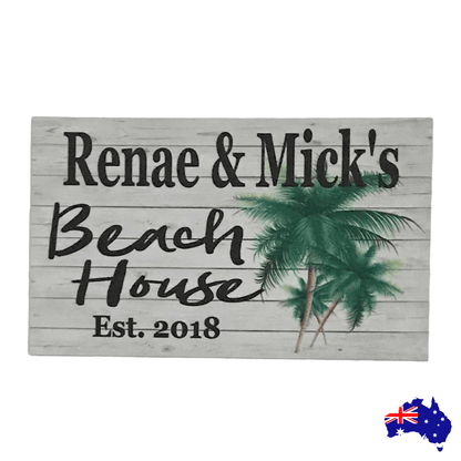 Beach House Custom Palm Tree Sign - The Renmy Store Homewares & Gifts 