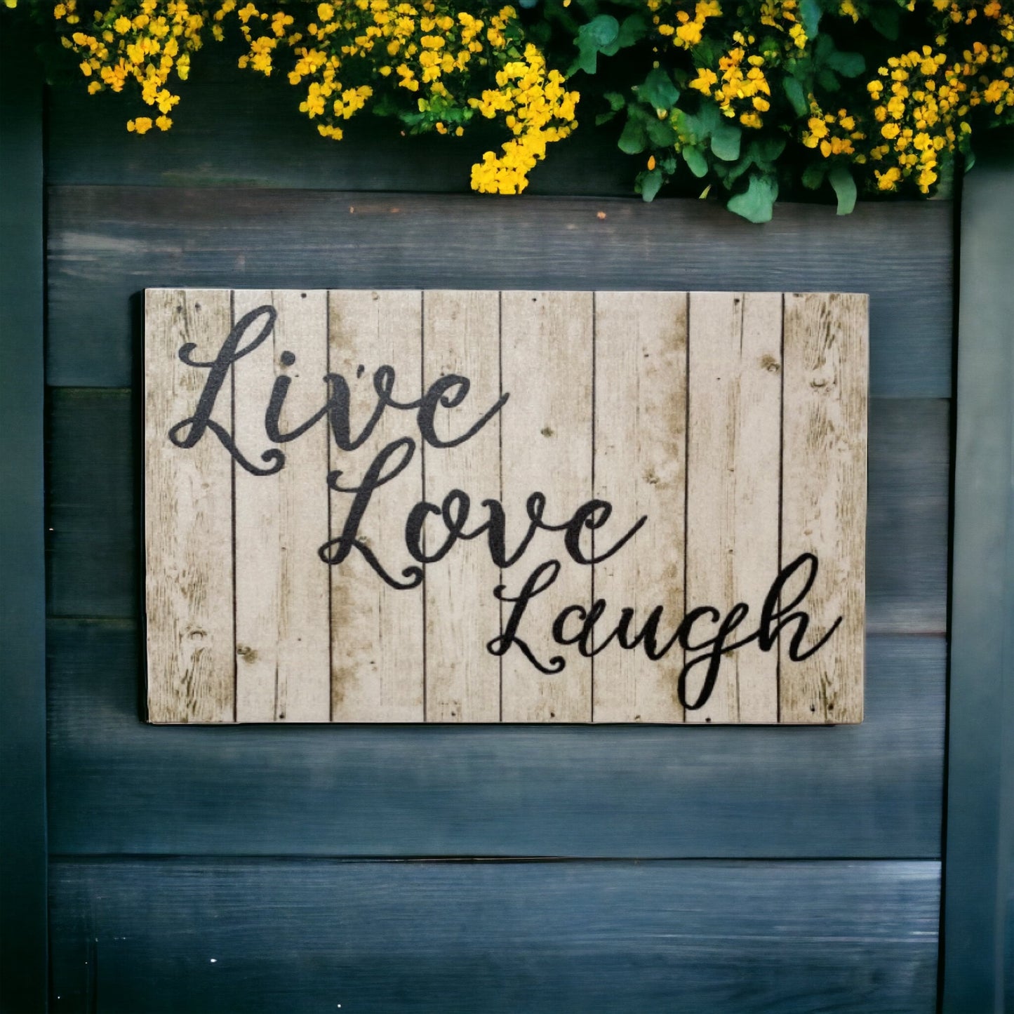 Live Love Laugh White Wash Timber Look Sign - The Renmy Store Homewares & Gifts 