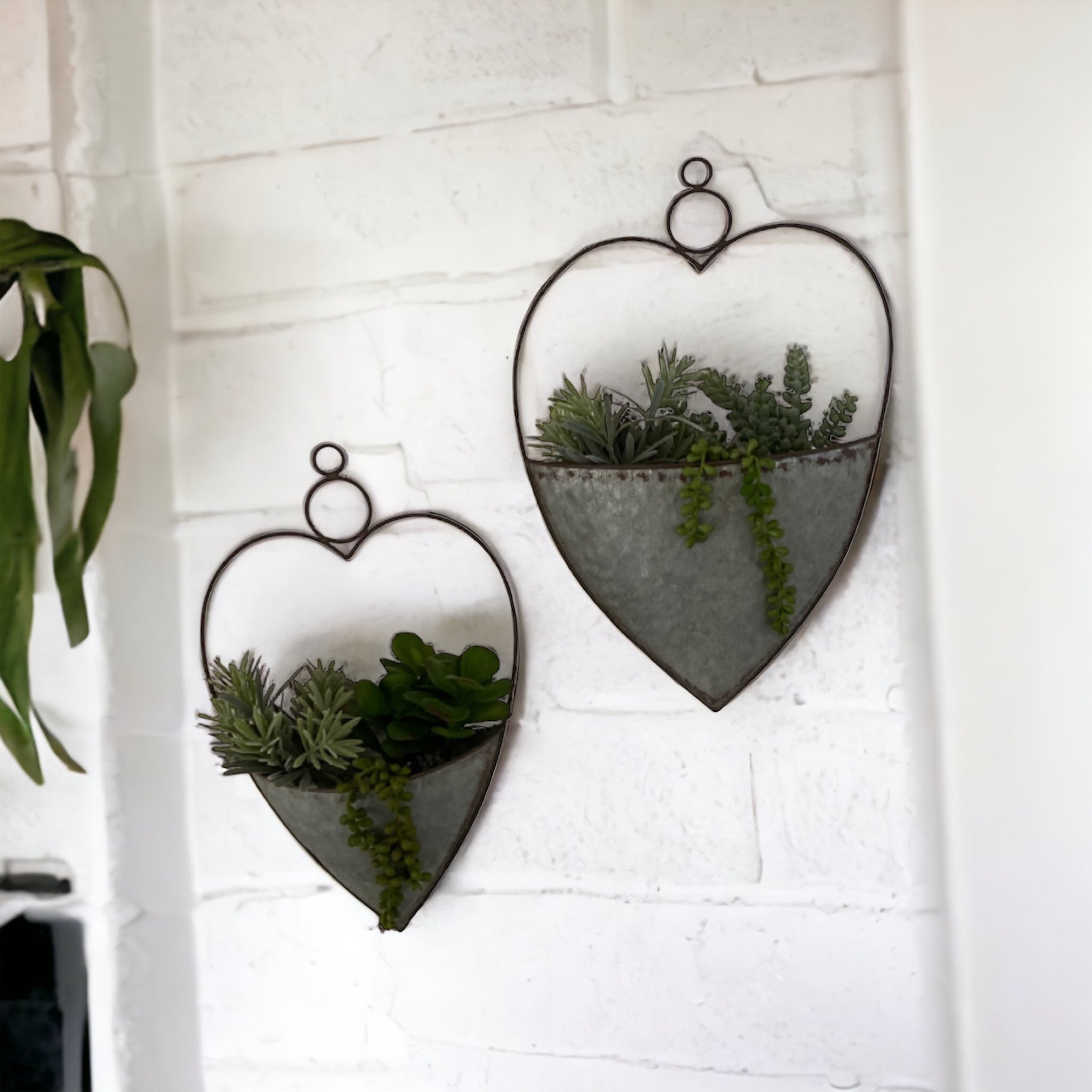 Heart Hanging Set Rustic Planter Pot - The Renmy Store Homewares & Gifts 