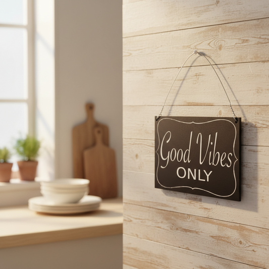 Good Vibes Only Sign | Vintage Inspirational Quote Decor Aussie Made