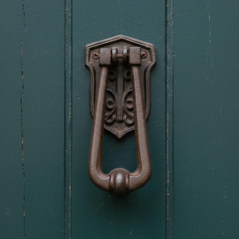 Vintage Antique Door Knocker - Cast Iron Rustic Hardware