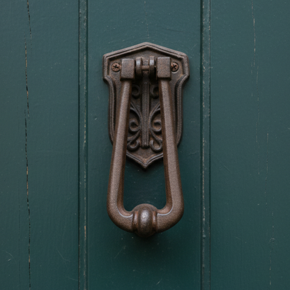 Vintage Antique Door Knocker - Cast Iron Rustic Hardware