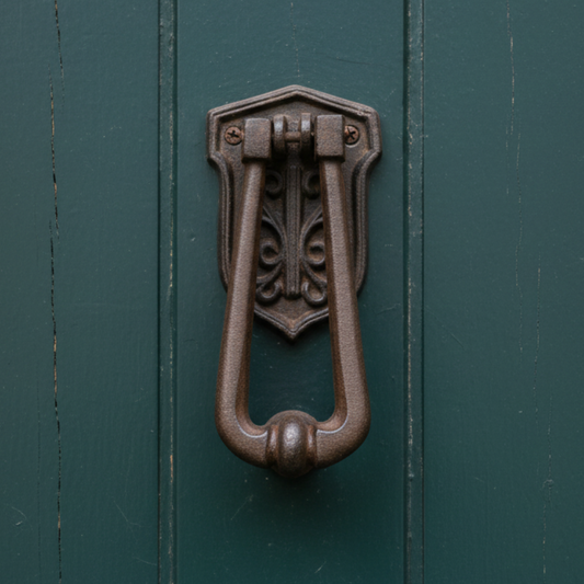 Vintage Antique Door Knocker - Cast Iron Rustic Hardware