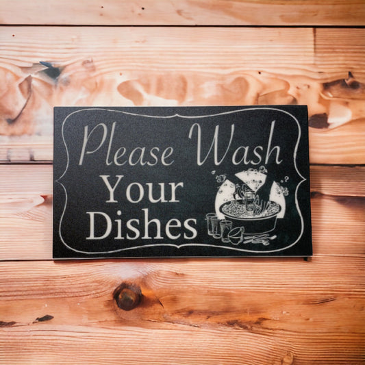 Wash Your Dishes Vintage Kitchen Sign - The Renmy Store Homewares & Gifts 