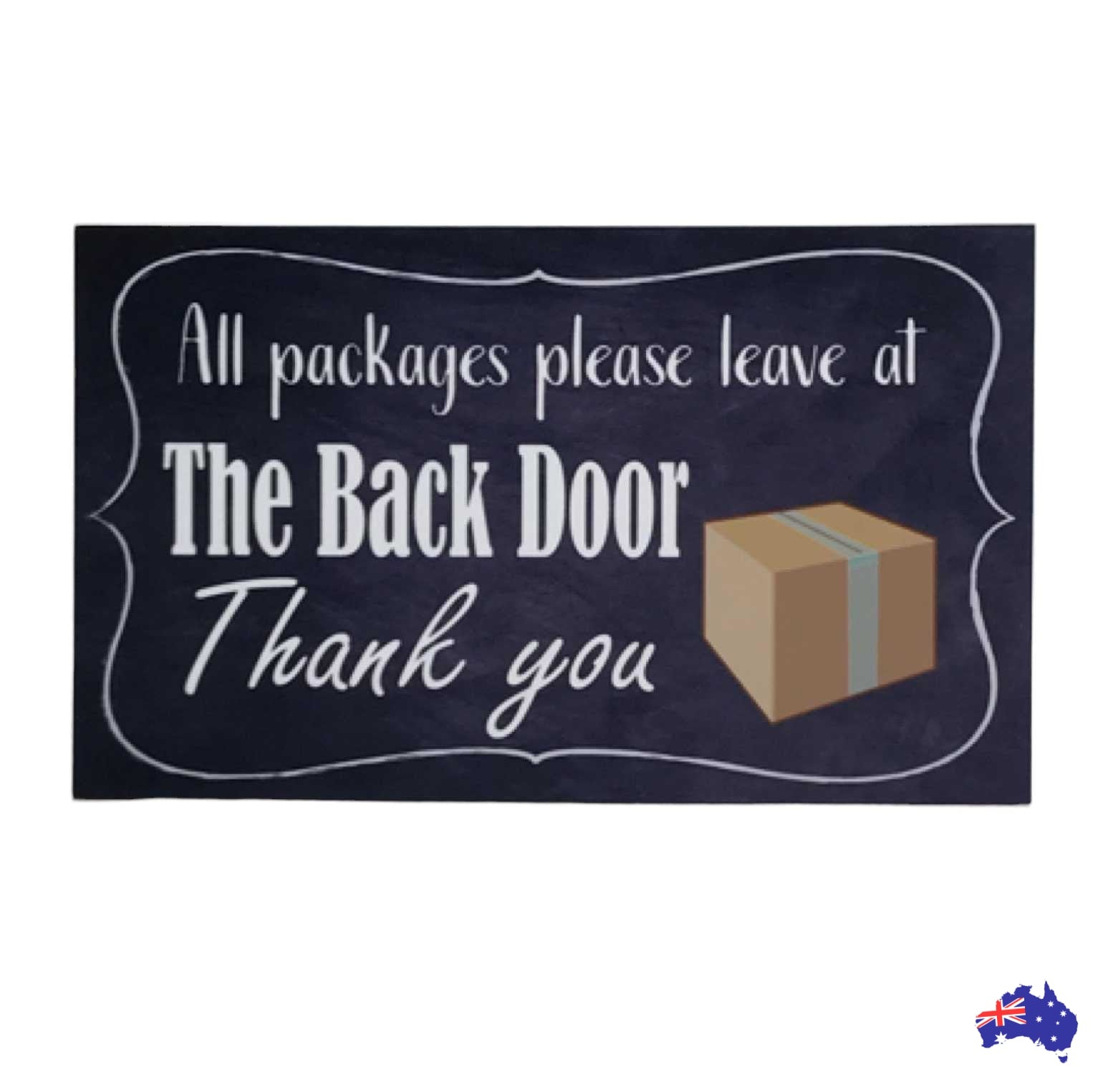 Courier Delivery Leave Packages Back Door Sign - The Renmy Store Homewares & Gifts 