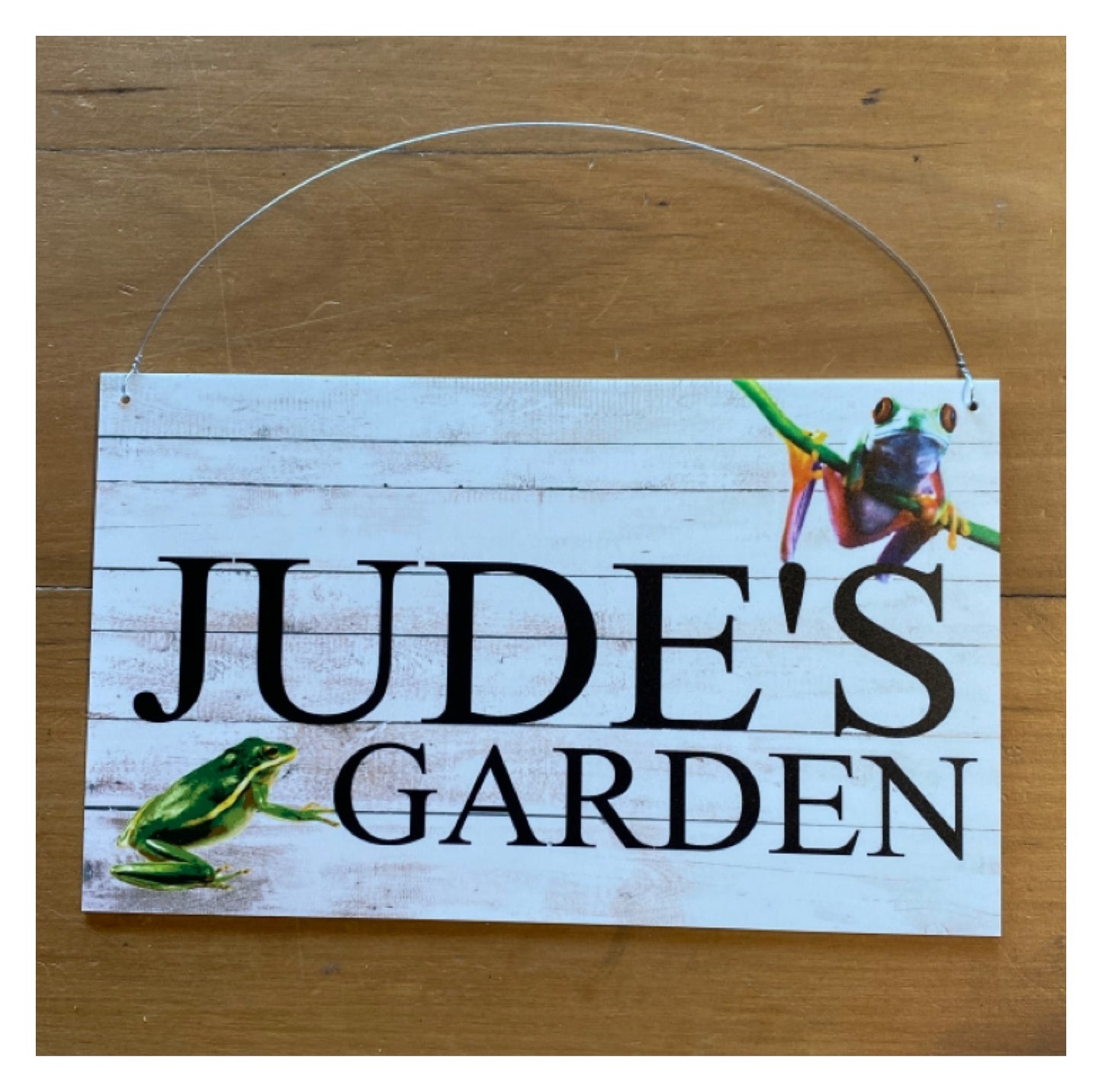 Frog Garden Custom Personalised Sign - The Renmy Store Homewares & Gifts 