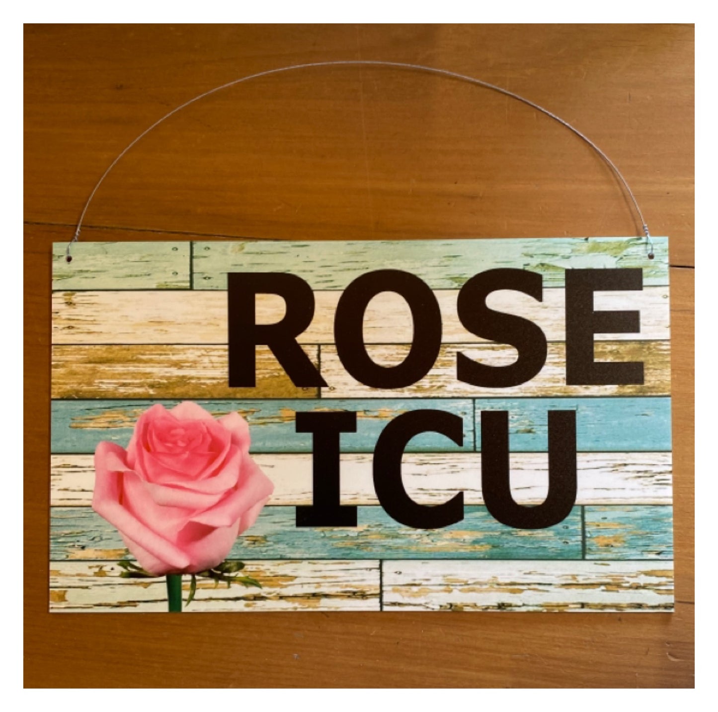 Garden Rose Pink with your Name Custom Sign
