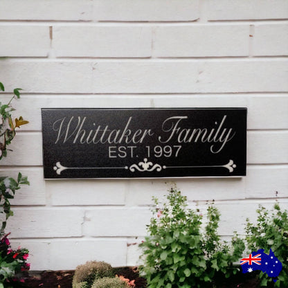 Family Name Custom Personalised Vintage Black Sign - The Renmy Store Homewares & Gifts 