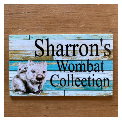 Wombat Custom Personalised Blue Sign - The Renmy Store Homewares & Gifts 