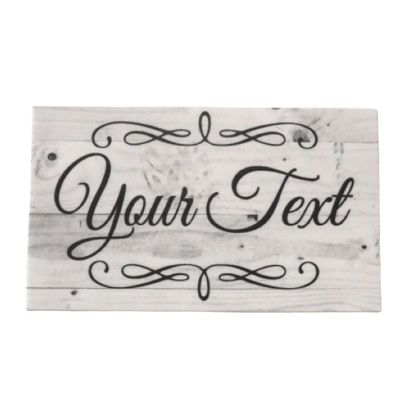 Custom Personalised Your Text Grey Scrolls Sign - The Renmy Store Homewares & Gifts 