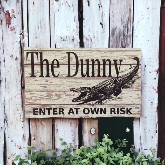 The Dunny Toilet Crocodile Enter Outback Sign - The Renmy Store Homewares & Gifts 