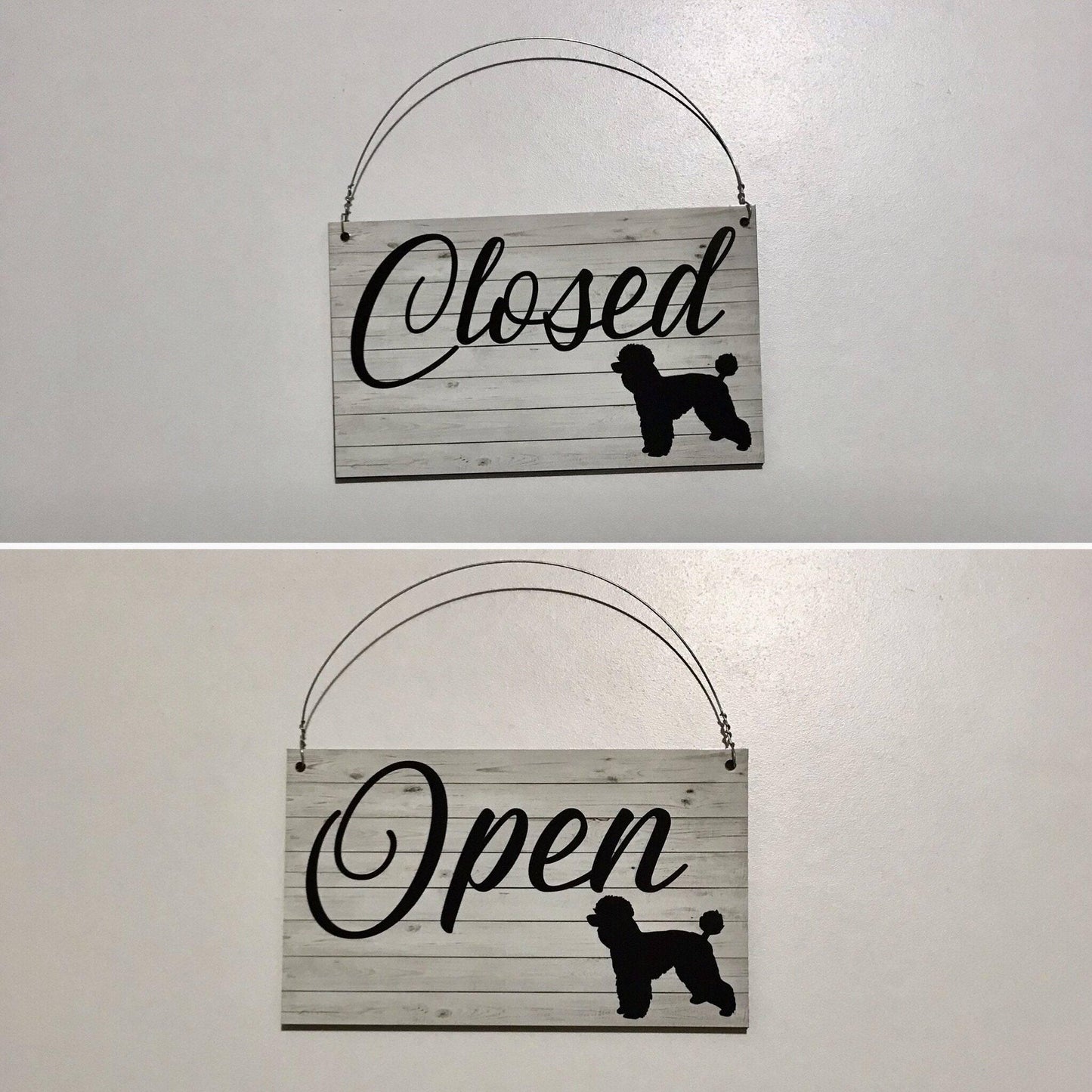 Poodle Open Closed Business Shop Cafe Dog Hanging - The Renmy Store Homewares & Gifts 