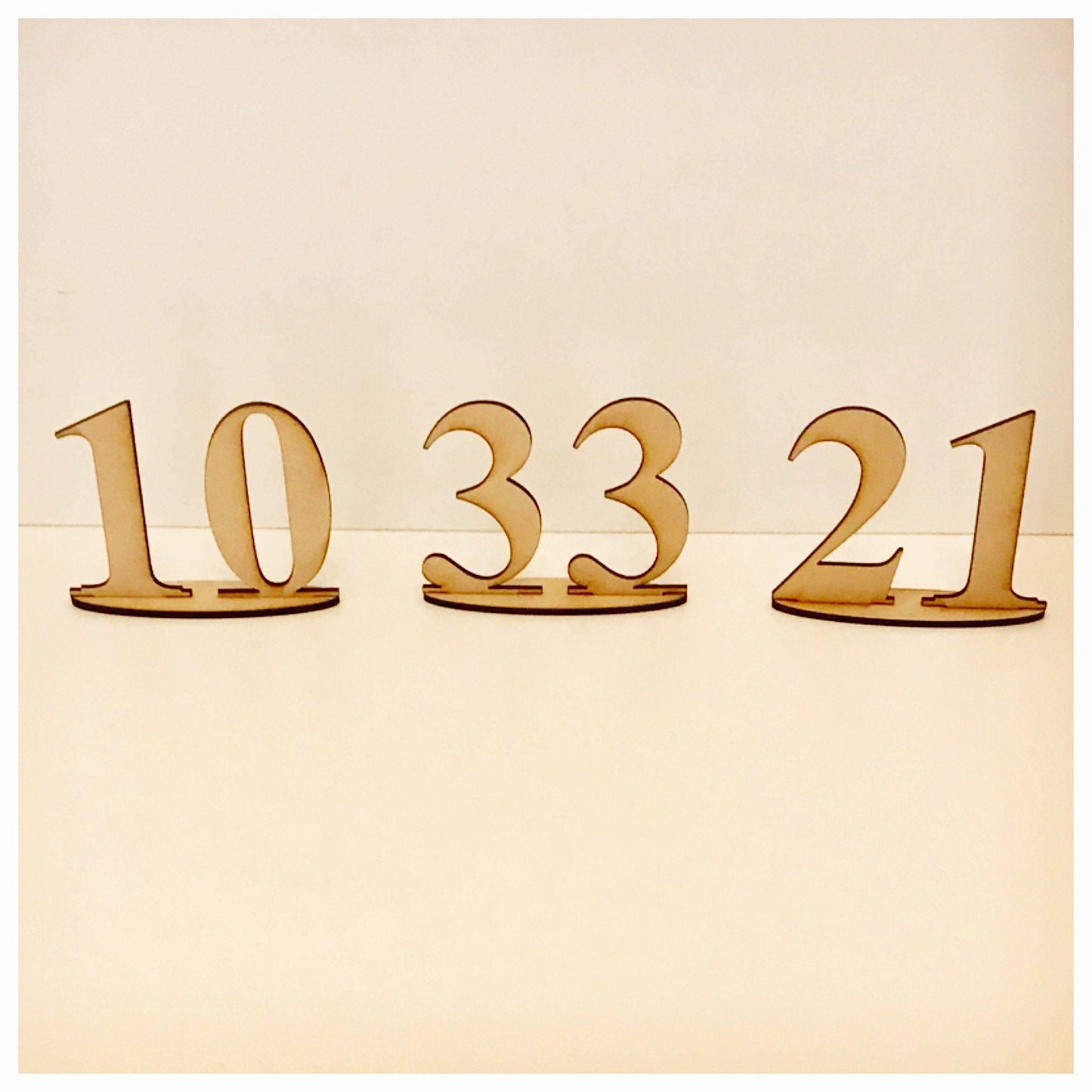 Table Number Wooden Free Standing MDF DIY Raw Event Wedding Party Decoration - The Renmy Store Homewares & Gifts 