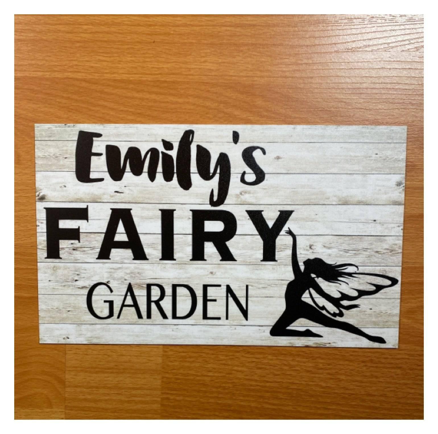 Fairy Kneeling House Name Feature Plaque - top Outdoor Hanging Metal Black House Sign Personalised