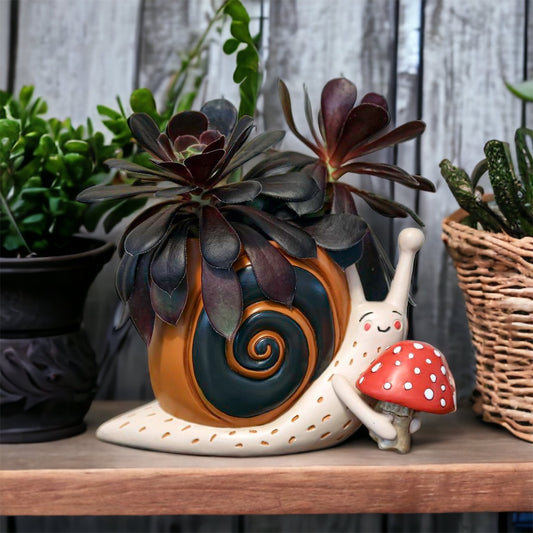 Snail Mushroom Pot Plant Planter Garden - The Renmy Store Homewares & Gifts 