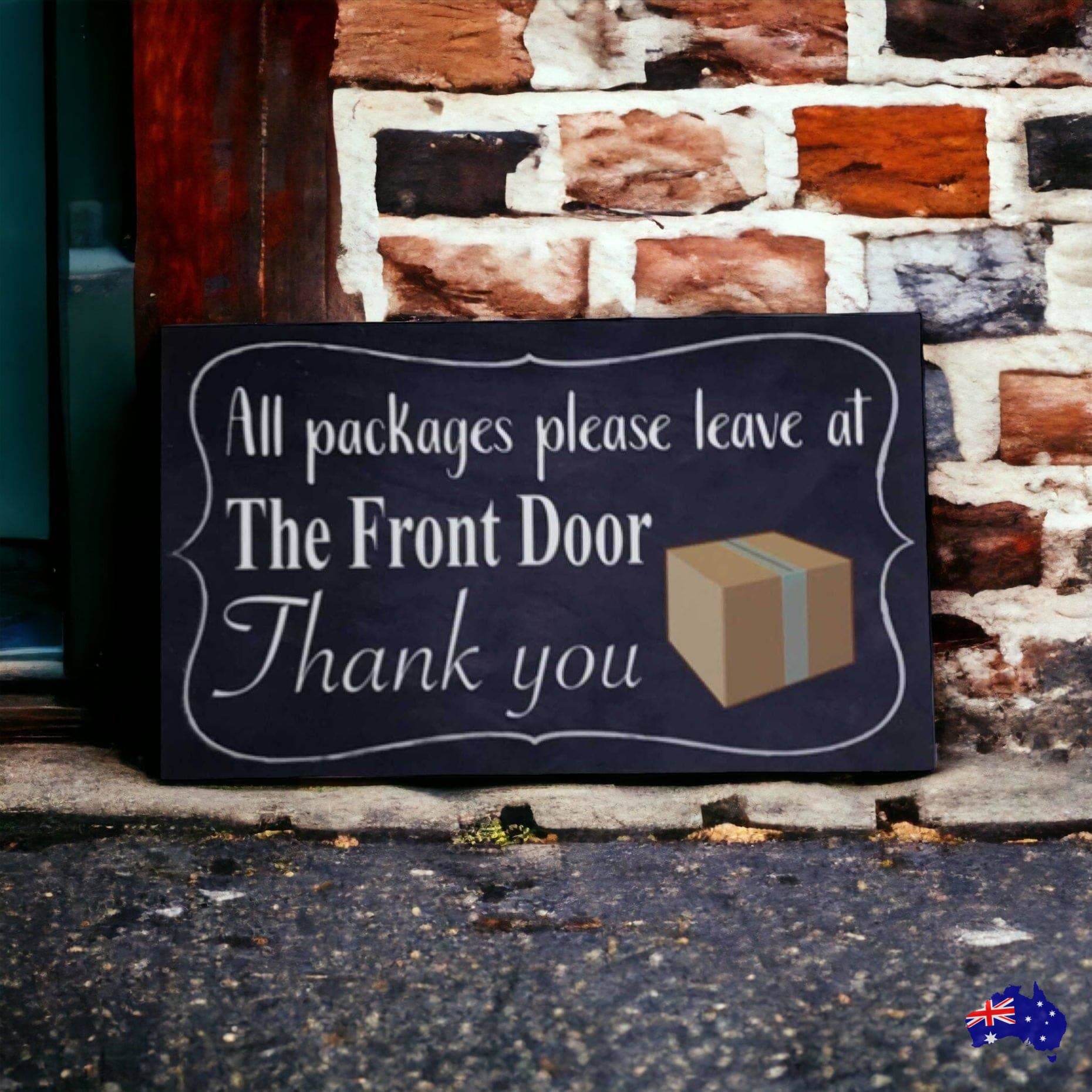 Courier Delivery Leave Packages Front Door Sign - The Renmy Store Homewares & Gifts 