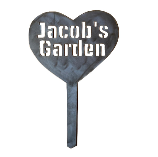Heart Garden Custom Personalised Metal Steel Sign