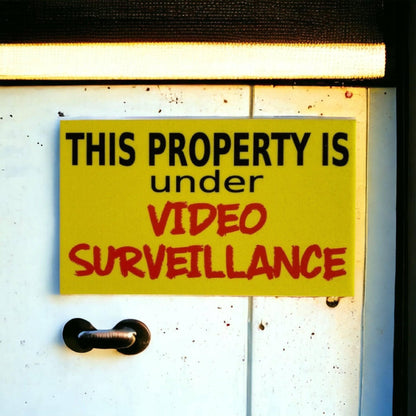 Property Under Video Surveillance Yellow Sign - The Renmy Store Homewares & Gifts 