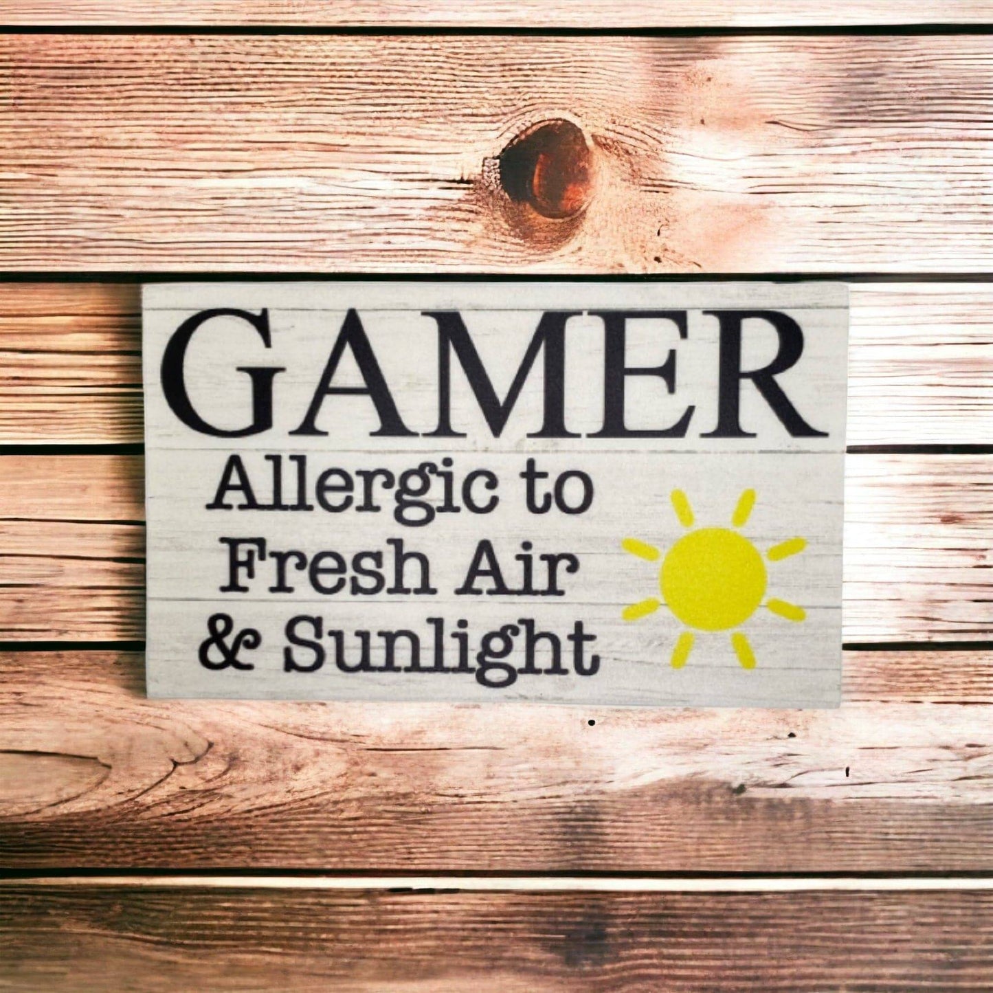 Gamer Allergic Fresh Air and Sunlight Funny Sign - The Renmy Store Homewares & Gifts 