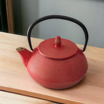 Teapot Cast Iron Red & Gold Wealth 800ml - The Renmy Store Homewares & Gifts 