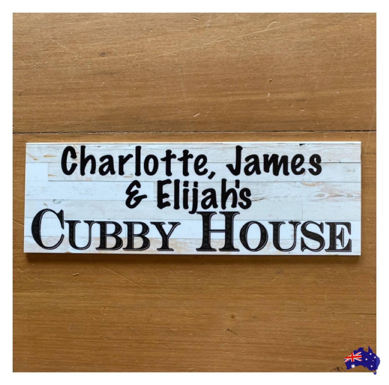 Cubby House Custom Personalised Kids Name Sign - The Renmy Store Homewares & Gifts 