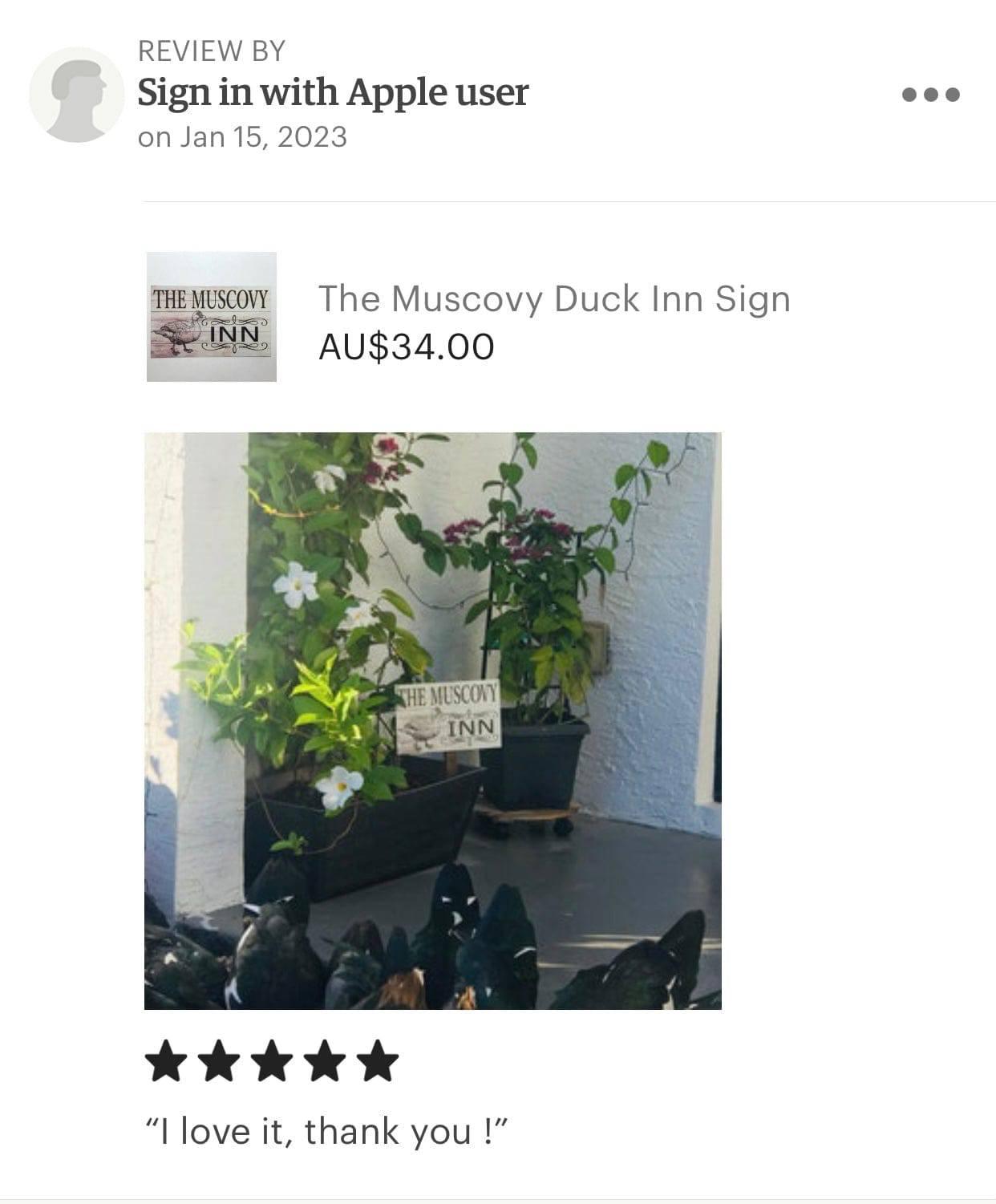 The Muscovy Duck Inn Sign - The Renmy Store Homewares & Gifts 