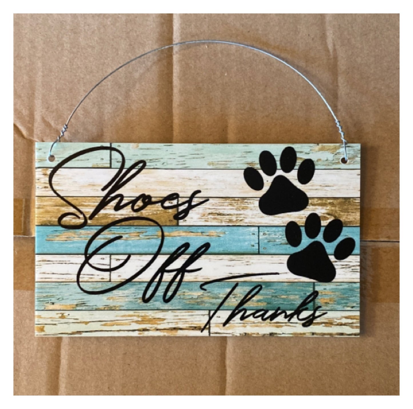 Dog Cat Paws Pet Blue Script Custom Sign - The Renmy Store Homewares & Gifts 