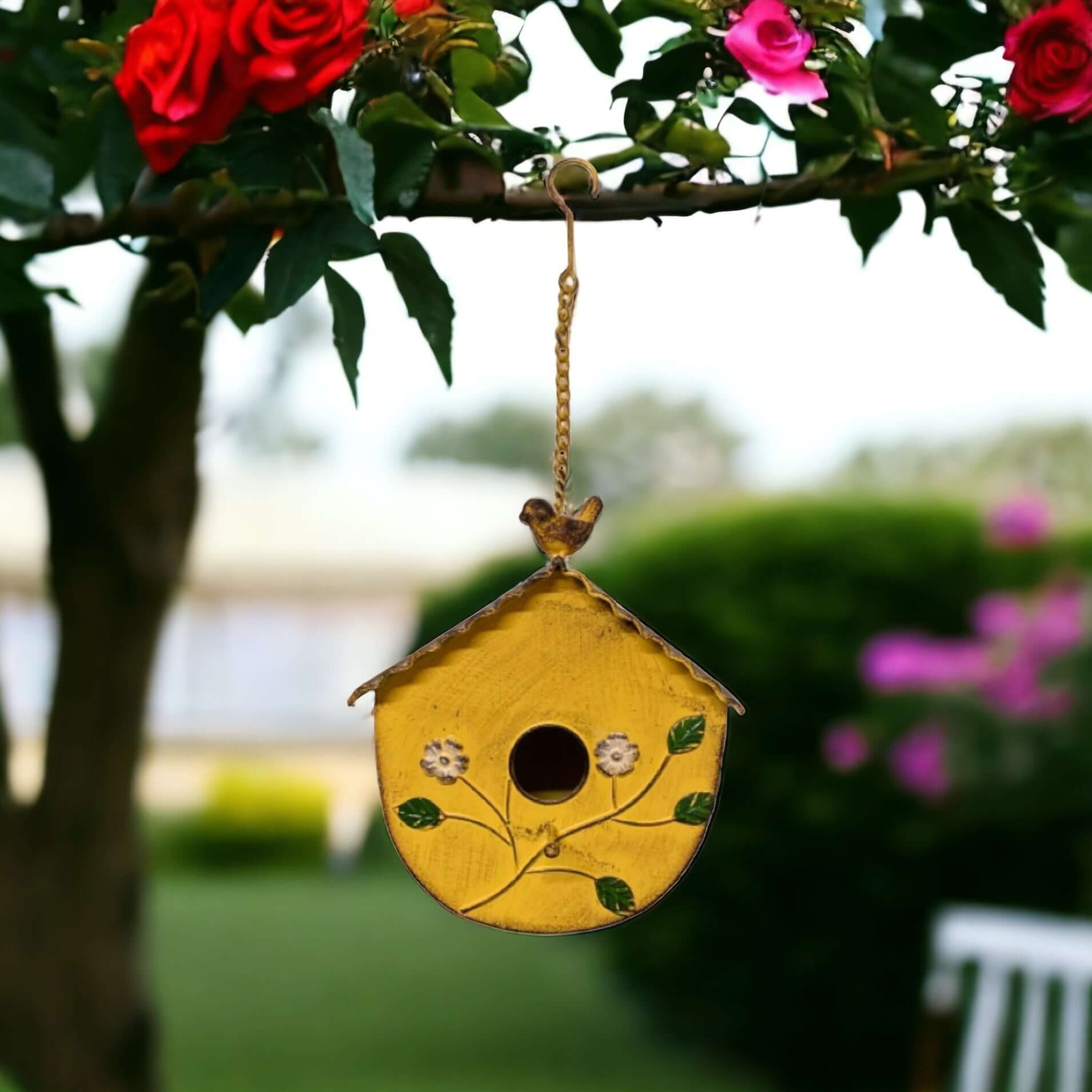 Bird House Birdhouse Vintage Yellow - The Renmy Store Homewares & Gifts 